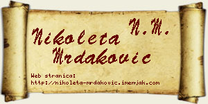 Nikoleta Mrdaković vizit kartica